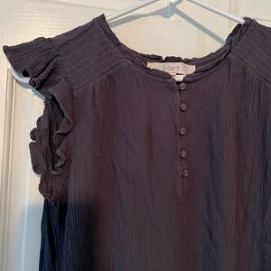 Ash-Grey Loft (Ann Taylor) Blouse, lightly worn